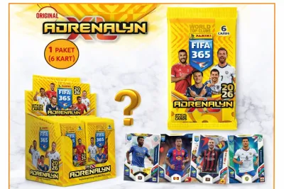 Panini FIFA 365 Adrenalyn XL 2026 Orijinal Futbolcu kartları 1 Paket (6 kart)