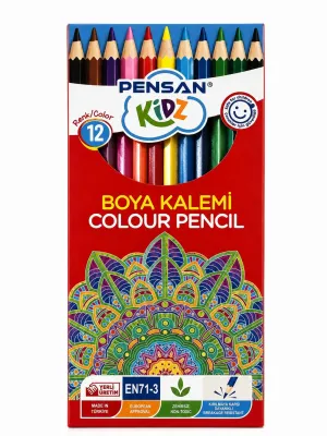 Pensan Kidz 4’lü Boyama Seti 12 Renk Keçeli Kalem Pastel Sulu Boya Kuru Boya Okul Seti