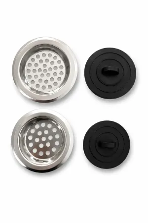 4 Parça Lavabo Süzgeç ve Tıpa Seti Paslanmaz Çelik Mutfak Banyo Gider Süzgeci Gider Kapağı