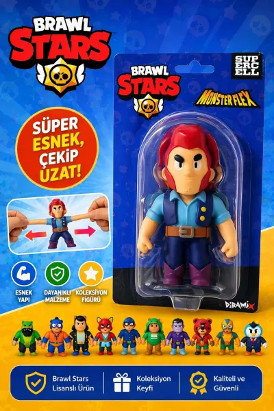 Brawl Stars Monster Flex Esnek Oyuncak Figür – Çek Uzat Stres Oyuncağı
