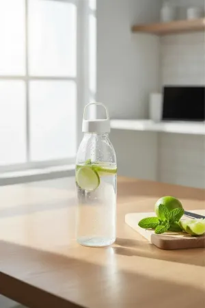 650 ml Doa Su Matarası – BPA Free PET Spor Matara (Beyaz Kapak)