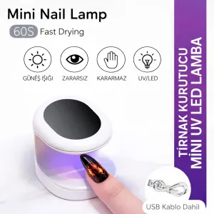 Mini UV LED Tırnak Kurutucu 16W USB Girişli Taşınabilir Nail Lamp