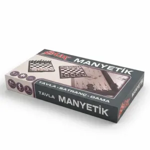 Manyetik Satranç Tavla Dama 3’ü 1 Arada Oyun Seti Katlanabilir