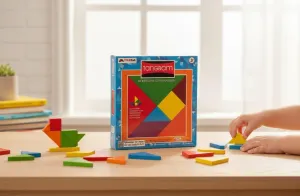 Tangram Montessori Eğitim Oyunu – Ahşap Zeka ve Şekil Geliştirme Seti (7 Parça)