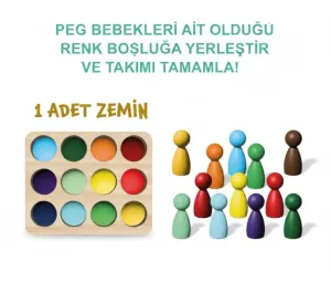 Montessori Peg Bebek Renk Eşleştirme Oyunu – Doğal Ahşap Eğitici Oyuncak