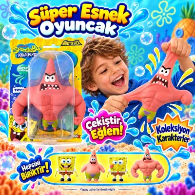 Süper Esnek Kaslı Patrick Figür Oyuncak Stretch 3+ Yaş