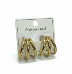 Altın Renk Kalın Halka Küpe – Çelik (Stainless Steel)