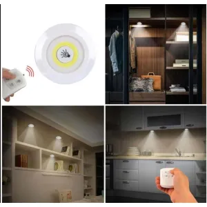 LED Gece Lambası Seti – 3’lü Yuvarlak, Kumandalı  Dokunmatik, Pilli LED