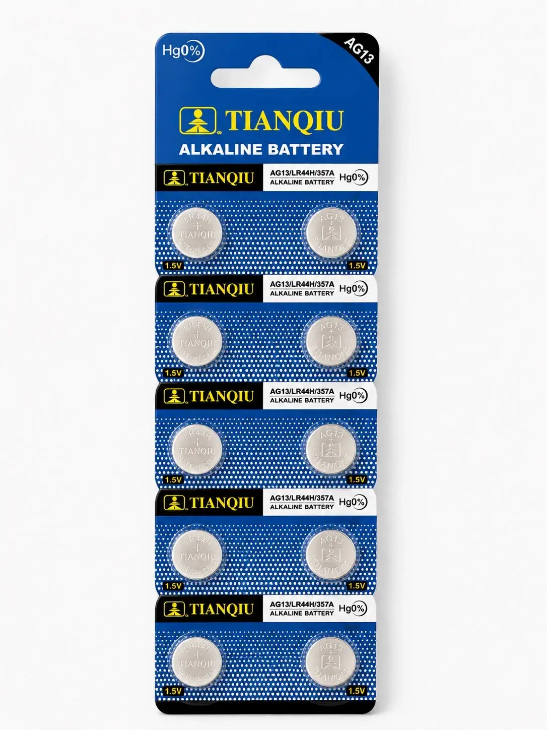 TIANQUI AG13 LR44 357A 1.5V Alkalin Düğme Pil 10'lu Paket - Saat Oyuncak Lazer Pili