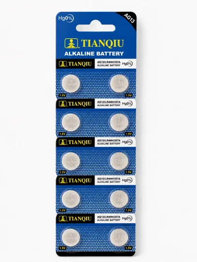 TIANQUI AG13 LR44 357A 1.5V Alkalin Düğme Pil 10'lu Paket - Saat Oyuncak Lazer Pili