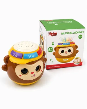 Musical Monkey 5’i 1 Arada Işıklı Müzikli Hareketli Gözlü Bebek Oyuncağı 0+ Ay