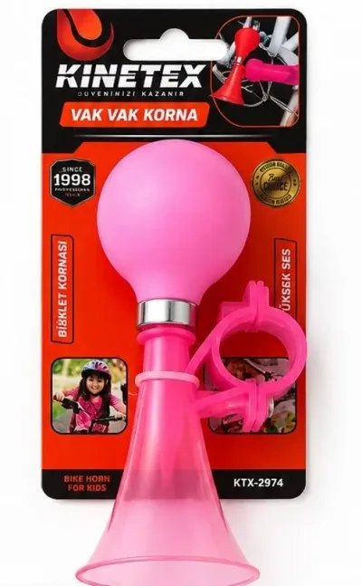 Vak Vak Korna Çocuk Bisiklet Kornası Yüksek Sesli Gidon Kornası Pembe