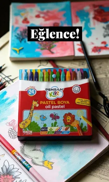 Pensan Kidz Çantalı Pastel Boya 24 Renk