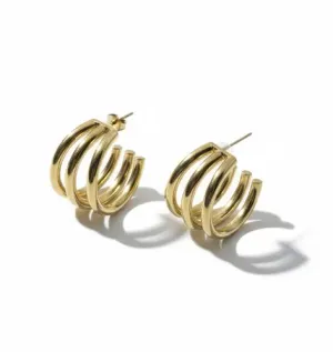 Altın Renk Kalın Halka Küpe – Çelik (Stainless Steel)