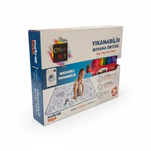 Çocuk Boyama Örtüsü Yıkanabilir 100x150 cm-Eğitici Aktivite Matı Seti