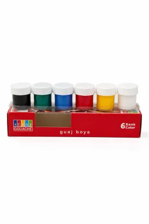 Südor Guaj Boya 6 Renk 20 ml Canlı Renkler Çocuklar İçin Boyama ve Resim Seti