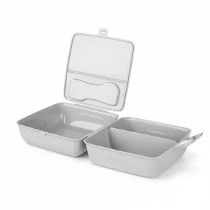 Bölmeli Saklama ve Yemek Kabı – BPA’sız Sağlıklı – Kilit Kapak – Taşınabilir Lunchbox- Açık Gri Renk