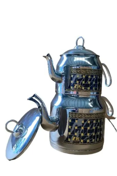 Aile Açelya Çelik Kulp Desenli Çaydanlık