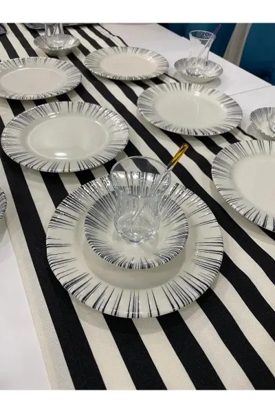 Lujo 24 Parça 6 Kişilik Porselen Pasta & Çay Seti