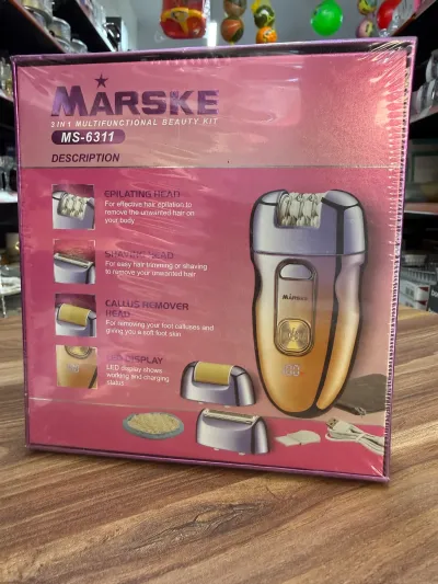 Märske MS-6311 3’ü 1 Arada Epilatör Tıraş Makinesi ve Nasır Temizleme Cihazı – LED Ekranlı Şarjlı Kişisel Bakım Seti