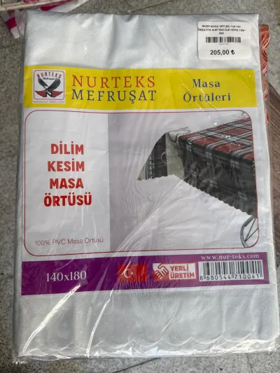 Plastik PVC Masa Örtüsü 140x180 cm Kare – Desenli, Silinebilir, Suya Dayanıklı