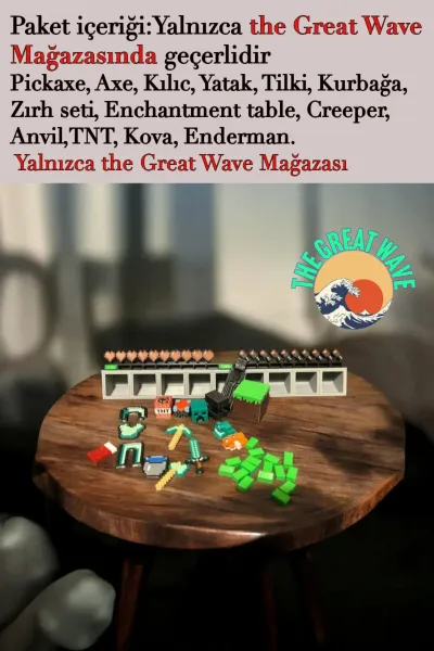 Minecraft Inventory Envanter 15 Mini Figür Hediye