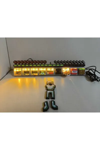 Minecraft Inventory Figür Kutu Premium Seri (Ledli)/ 10 Farklı Figür Hediye