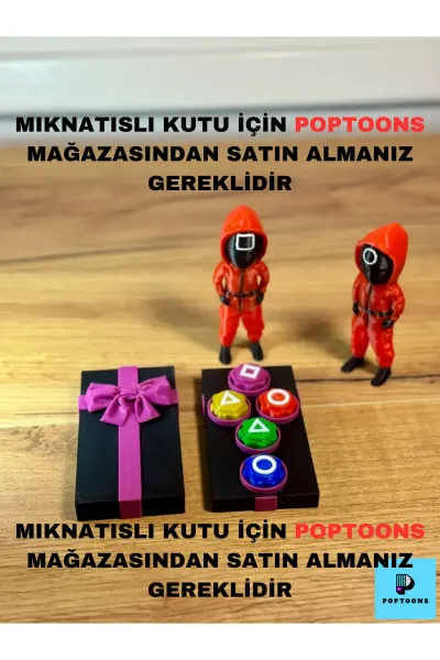 Squid Game Mıknatıs Kapaklı Saklama Kutulu 5 Taş Oyunu – Özel Hediye Seti (FİGÜRLER AYRI SATILIR)