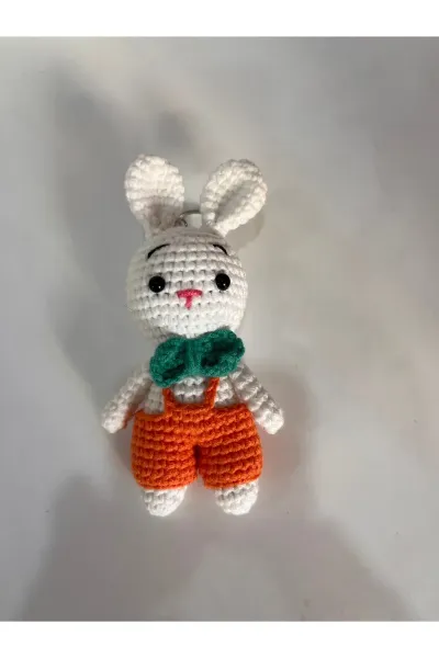 Amigurumi Tavşan Anahtarlık Papyonlu 14 cm — Sarı