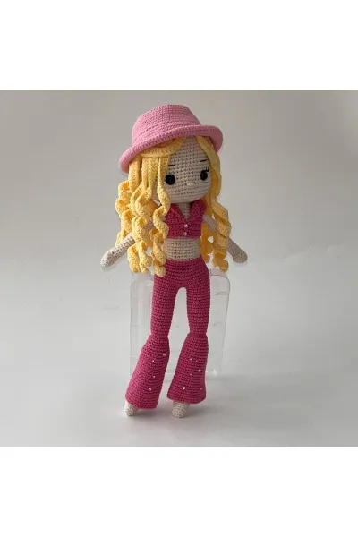 Amigurumi Örgü Bebek Pembe 30-40 cm — Pembe