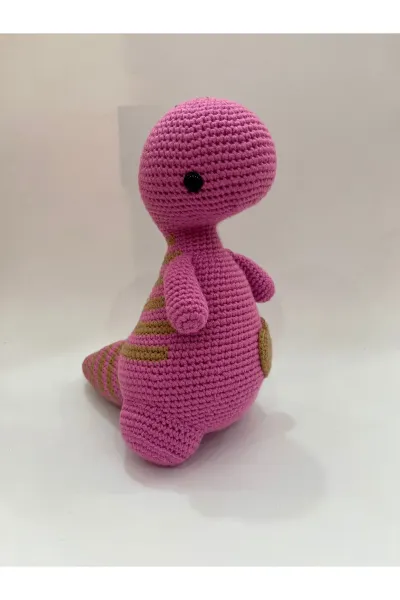 Amigurumi Uzun Boyunlu Dinozor Oyuncak 24 cm — Pembe