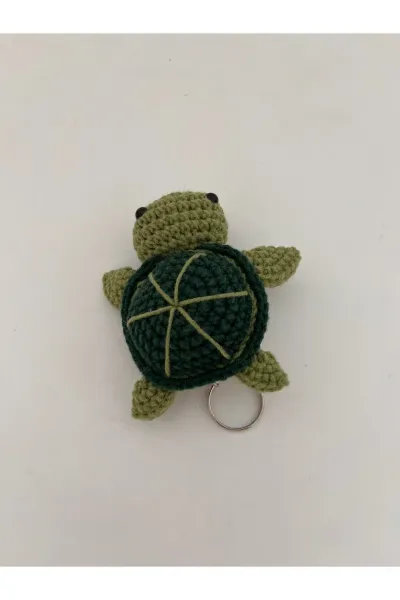 Amigurumi Kaplumbağa Anahtarlık — Haki