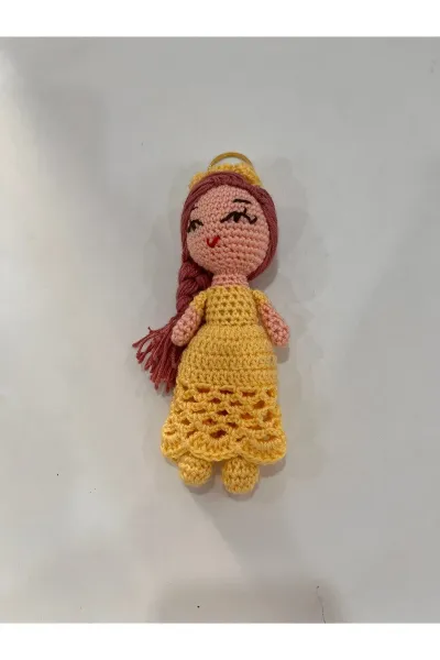 Amigurumi Prenses Anahtarlık Dantel Etekli — Sarı