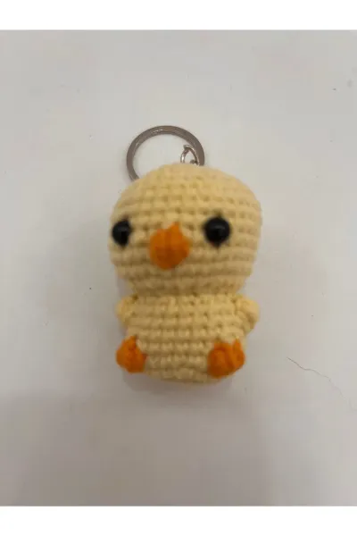 Amigurumi Civciv Anahtarlık Mini Çanta Süsü — Açık Sarı