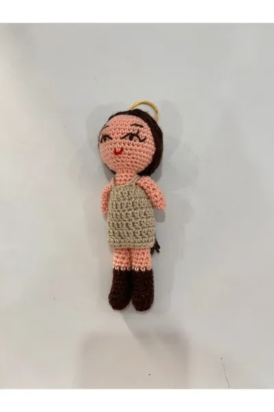 Amigurumi Melek Kız Anahtarlık — Açık Turkuaz