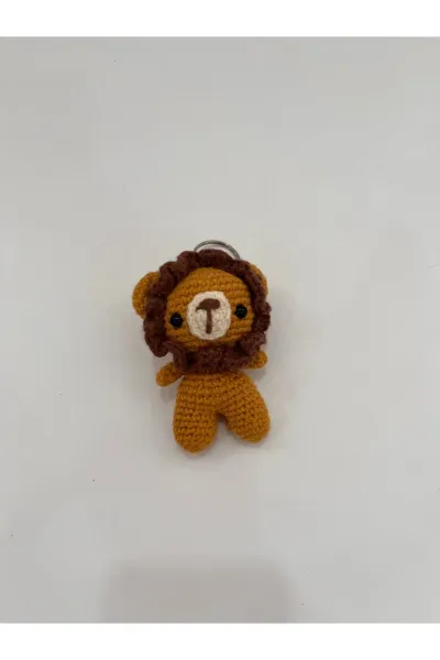 Amigurumi Aslan Anahtarlık 10 cm — Hardal