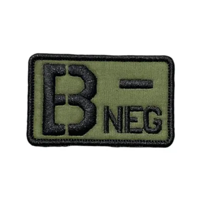 Haki Zemin B Negatif Kan Grubu Nakış Patch Arma