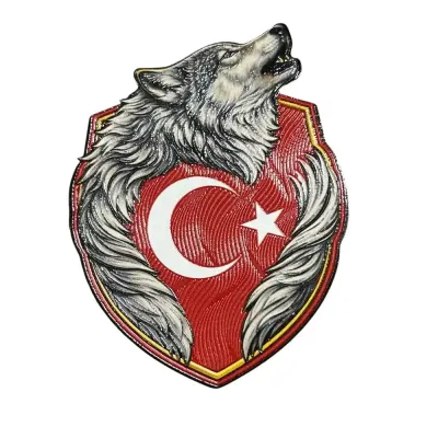 Yeleli Kurt Türk Bayrağı Peç Patch