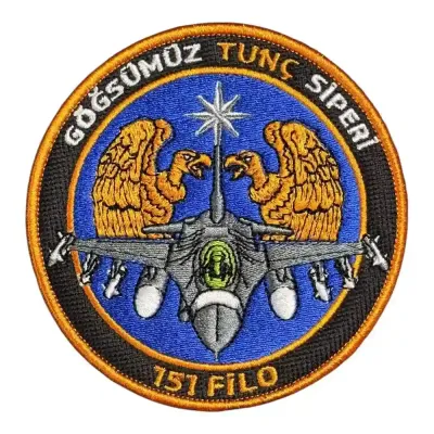 151. Tunç Filo Nakış Peç Mavi Patch