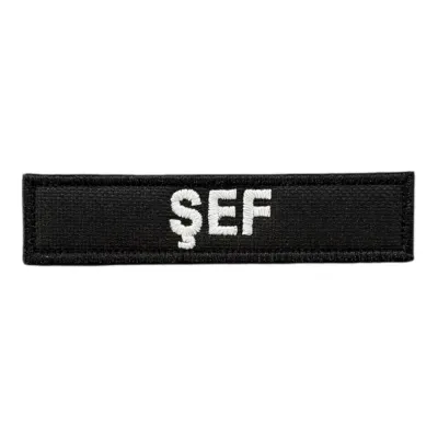 Siyah Zemin Şef Yazılı Nakış Patch