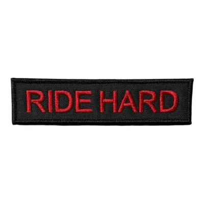 Siyah Zemin Ride Hard Yazılı Patch Peç