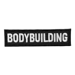 siyah zemin bodybuilding yazili patch pec