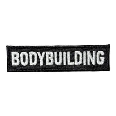 Siyah Zemin Bodybuilding Yazılı Patch Peç