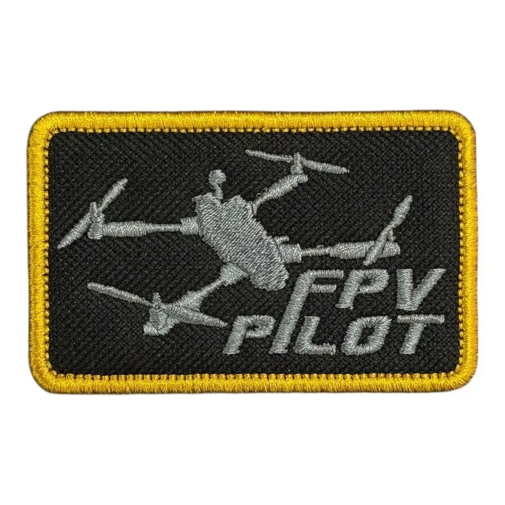 siyah zemin fpv pilot drone patch pec