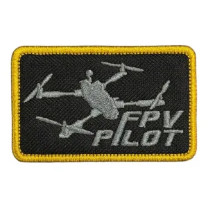 siyah zemin fpv pilot drone patch pec