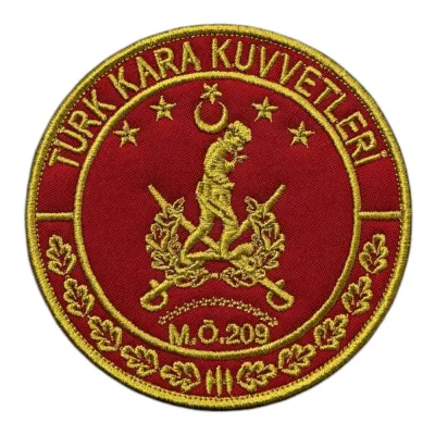Kırmızı Zemin Türk Kara Kuvvetleri Patch Arma
