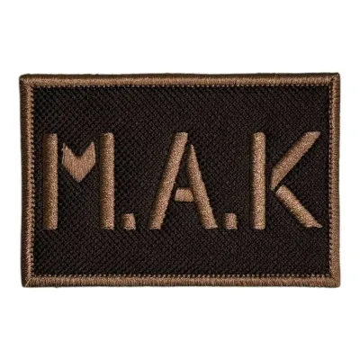 Siyah Zemin MAK Yazılı Nakış Peç Patch