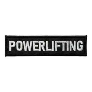 siyah zemin powerlifting yazili patch pec