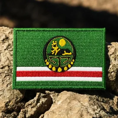 Çeçenistan İçkerya Çeçen Bayrağı Nakış Patch Arma