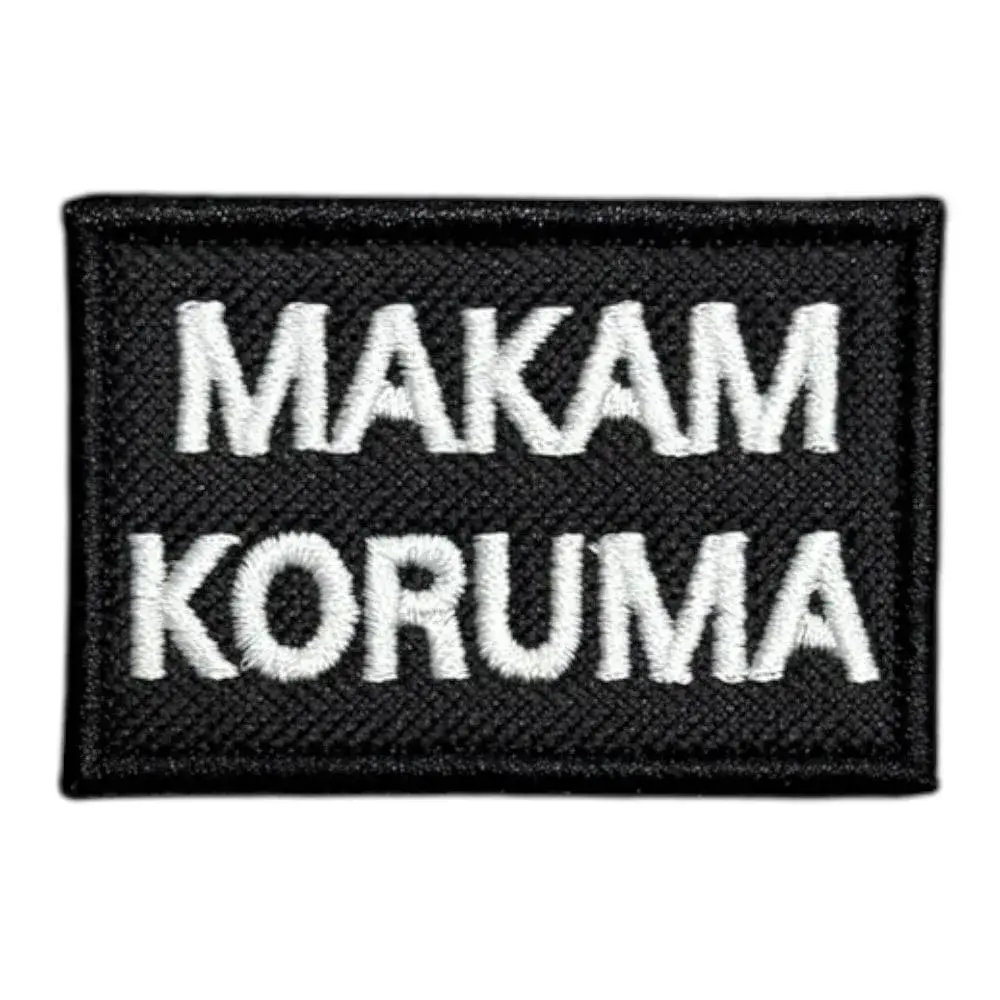siyah zemin makam koruma patch pec 6x4 cm